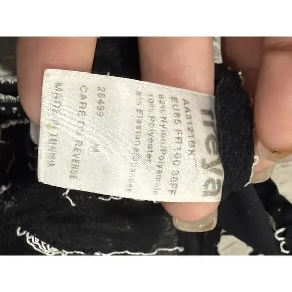 FREYA Mesh Sheer Polka Dot Lace Trim Underwire Plunge Bra Womens 38FF MOD AA312 - Picture 3 of 3